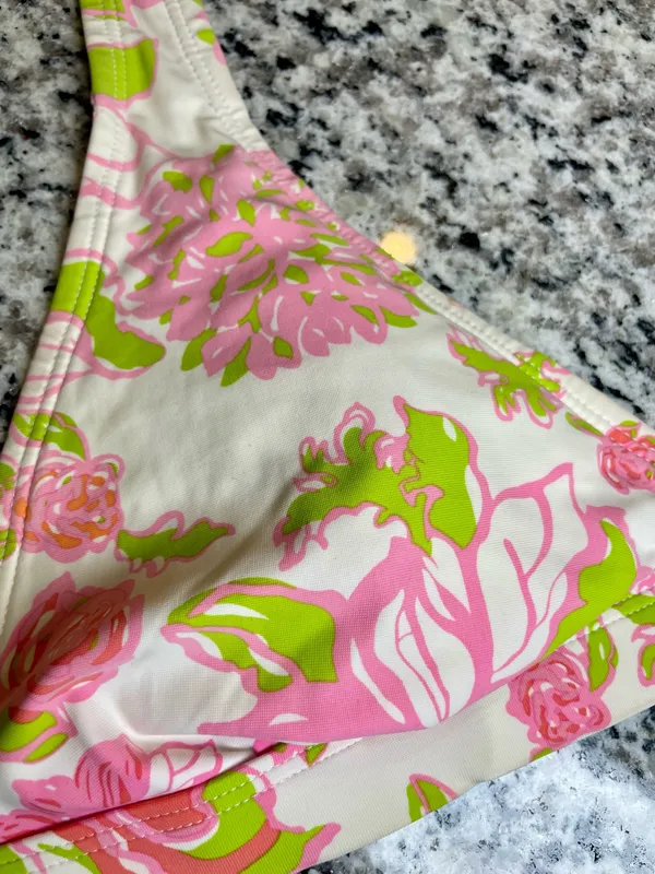Lilly Pulitzer bikini Swimming top with push up hot pink Green Sz XS RN 88189 - Image 6