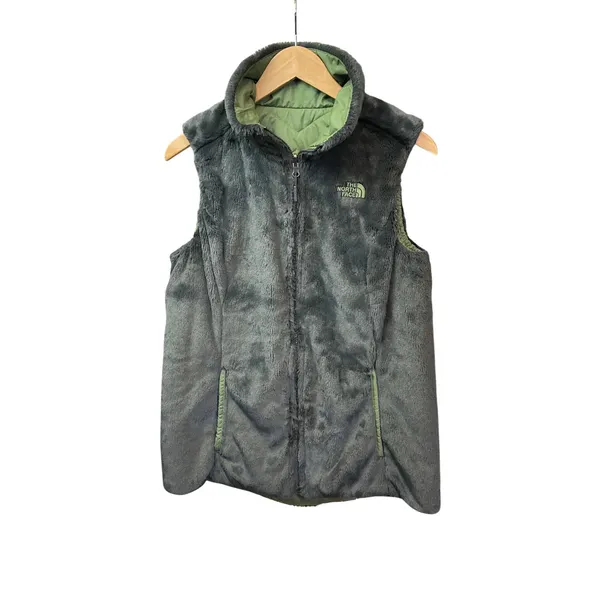 The North Face‎ Mossbud Reversible Insulated Vest Olive Green Grey Womens Medium - Image 4