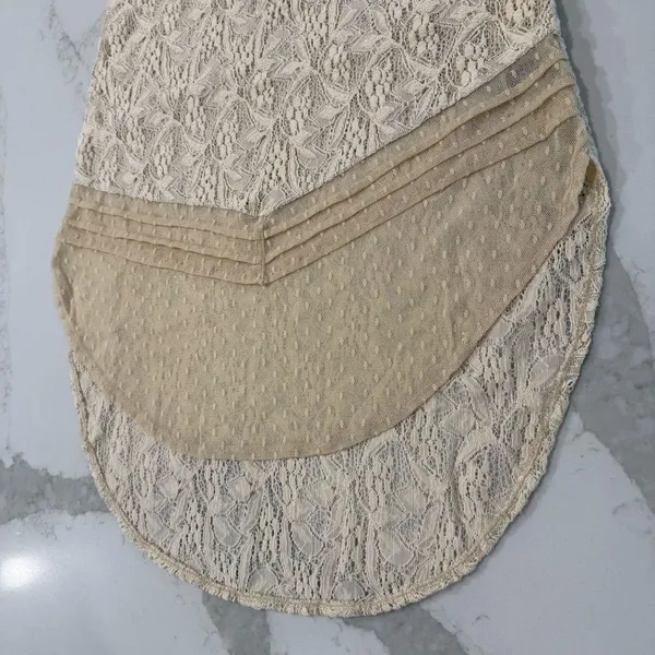 Free People Modern Lace Mesh Maisie Tunic Sleeveless Top Women’s Medium Cream - Image 3