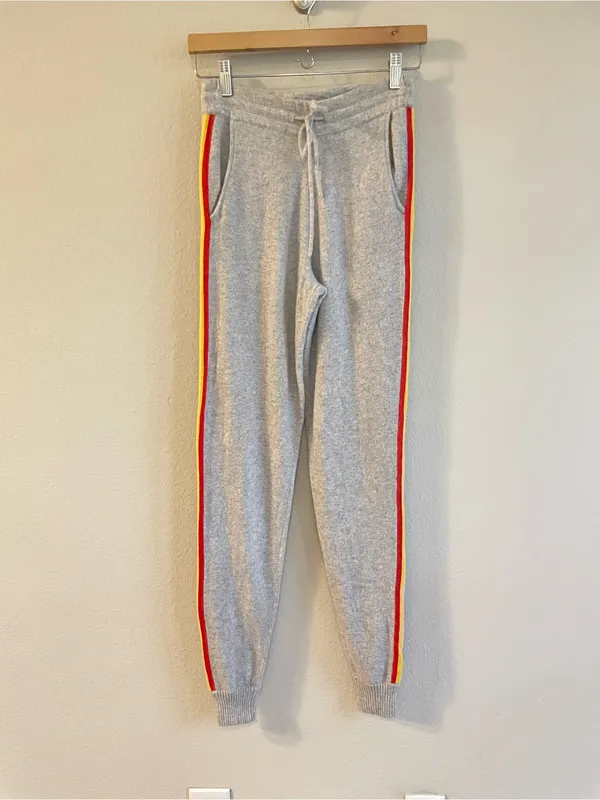 FROM FUTURE Cashmere Striped Band Pull On Joggers Size XS Gray - Image 3