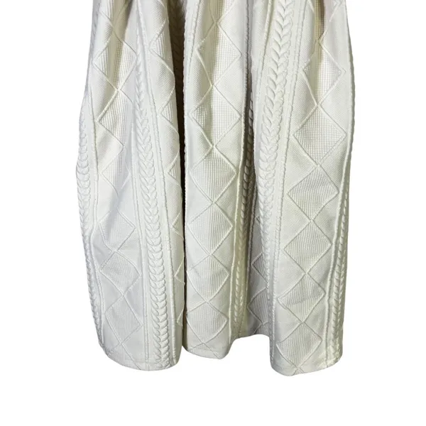 Listicle Cable Knit Diamond Puff Sleeve Babydoll Dress Cream Romantic Size S - Image 4