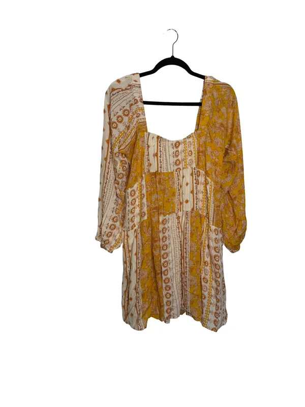 🌼 En Crème Boho Patchwork Mini‎ Dress Large NWT 🌼 Orange - Image 2