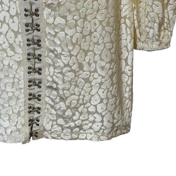 Princess Polly Don't Be Salty Mini Dress White Leopard Burnout Corset US 2 NEW - Image 5