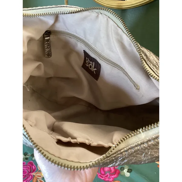 The Sak‎ Hobo Bag Women Small Gold Metallic Leather Slouchy Shoulder Bag - Image 4