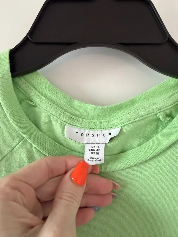 Topshop Green Cropped Top - Image 2