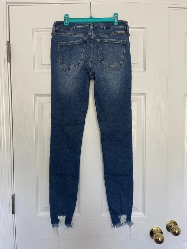KanCan Dark Blue Distressed Skinny Jeans - Image 3
