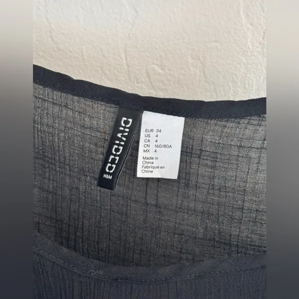H&M Divided Black Ruffle Hem Tank Top Size‎ 4 - Image 6