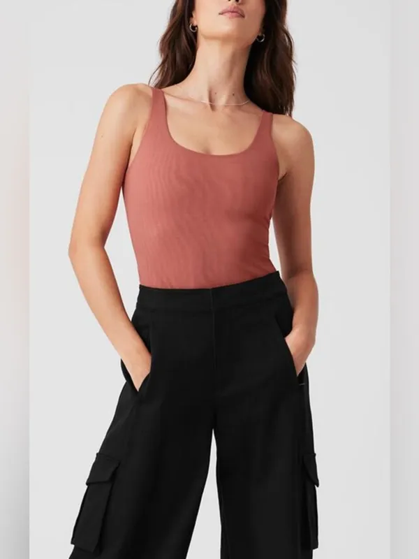 Alo Mesh Sheer Illusion Bodysuit - Soft Terracotta - Image 4