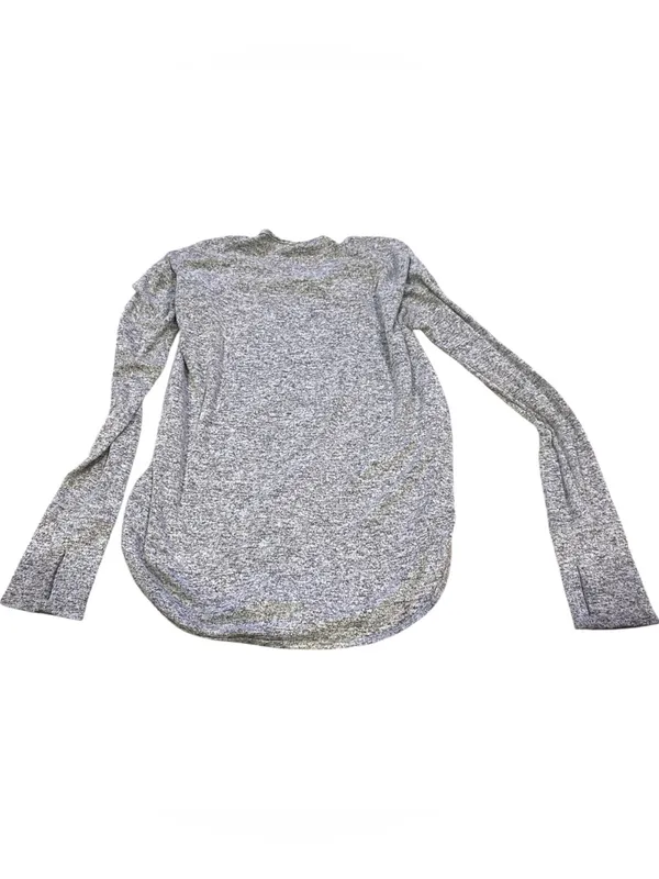 Athleta heather gray long sleeve round neck curved hem knit oversized top S - Image 3