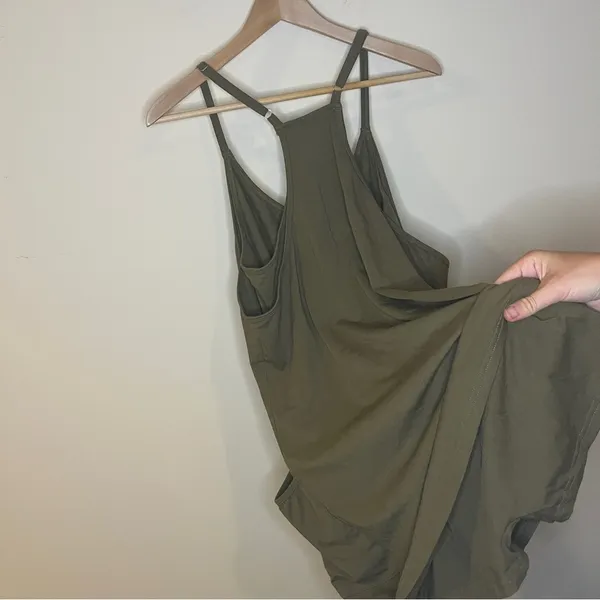 Romper Dress Shorts Women Large Green Adjustable Straps Pockets Summer Lined - Image 9
