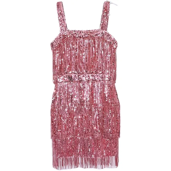 NWT Madam Uniq Pink Sequin Fringe Mini Dress 1920s Flapper Party XS - Image 4