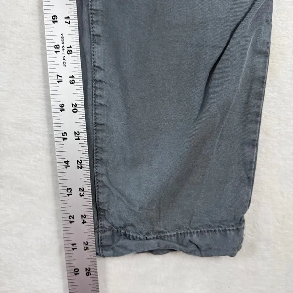 American Eagle Gray Lyocell High Rise Pleated‎ Tapered Button Fly Pants Size 0 - Image 6