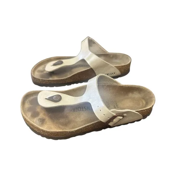 Birkenstock Gizeh Birko-Flor, Pearl White, Size 37US 6.5 - Image 3