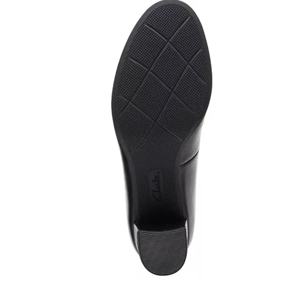 Clarks Bayla Skip Slip-On Platform Dress Pumps Black‎ Leather Block Heel Shoe 9M - Image 3