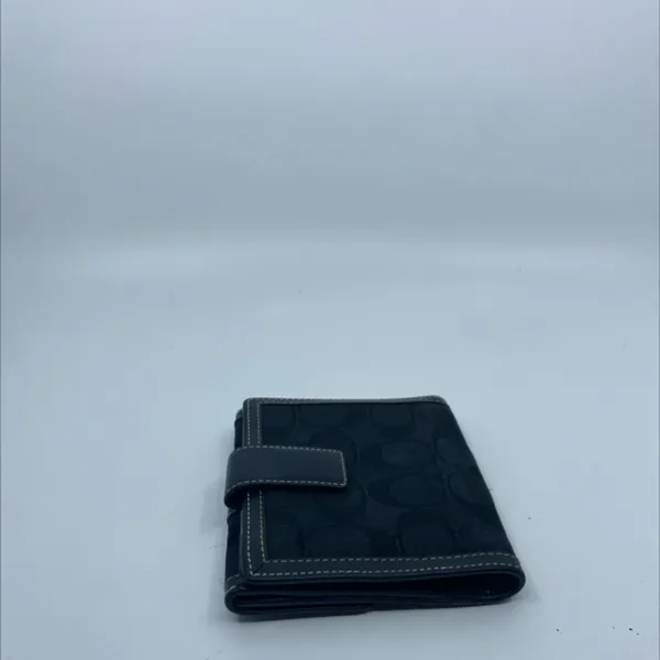 Coach Bi-Fold Black Signature C Canvas & Leather Wallet - Image 4