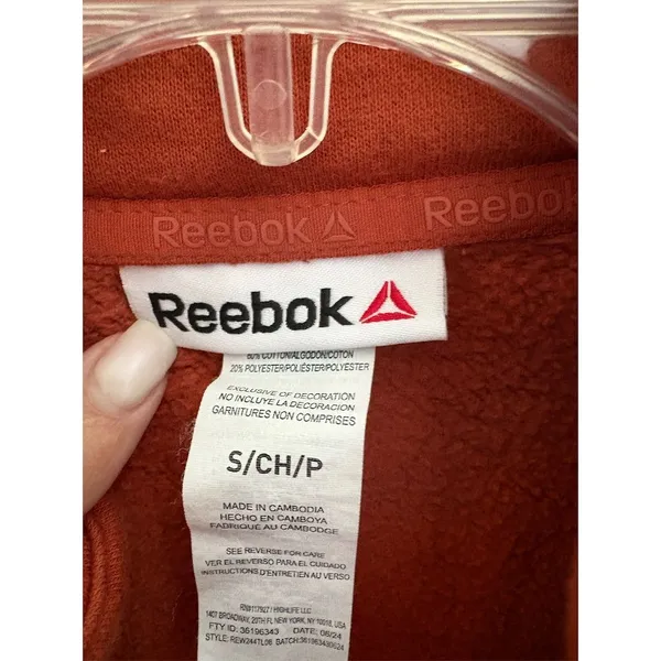 Reebok Women's Half-Zip Sweatshirt‎ Red Size S Casual Long Sleeve - Image 2