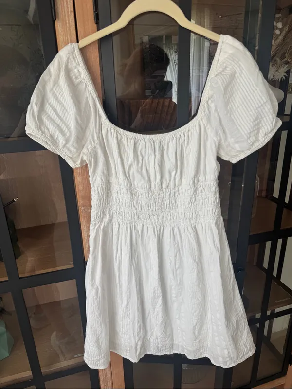 Aritzia Sunday Best Kay dress puff short sleeve babydoll mini tie front smocked - Image 7