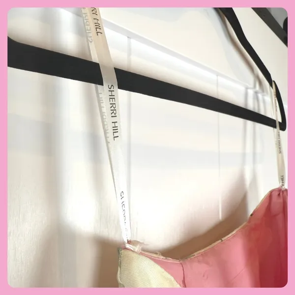 Sherri Hill Pink Lace Sequin Top‎ Open Back Bow Tie Crop Party Evening Cocktail - Image 15