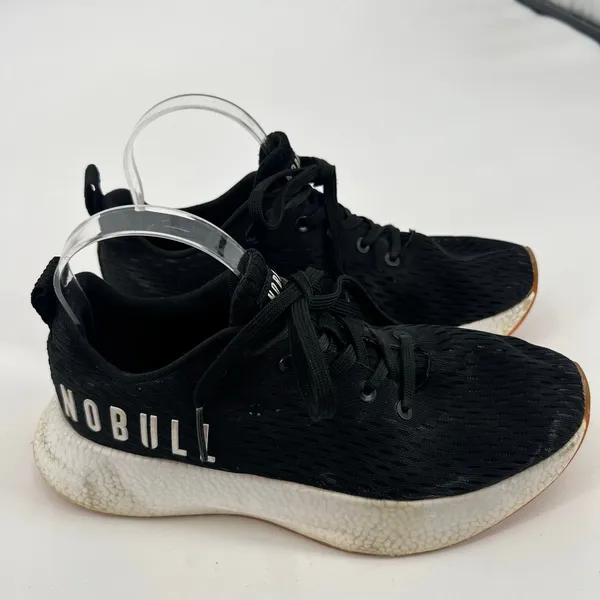 NOBULL Black Running Training Shoes Lace Up Athletic Sneakers unisex women 9.5 - Image 2