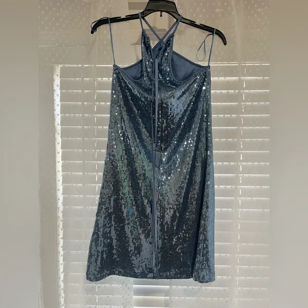 Prabal Gurung Elegant Blue Sequin Dress Size XS - Image 3