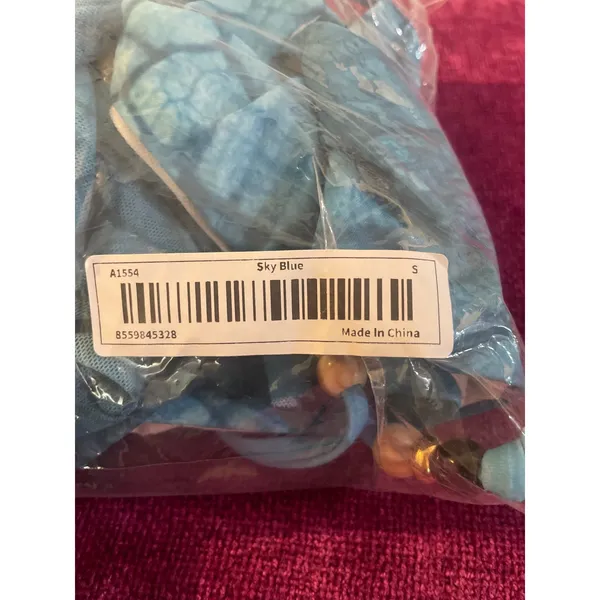SEXY Mermaid THREE PIECE Bikini Set w Maxi Skirt Blue NEW NIP Size Small S - Image 5