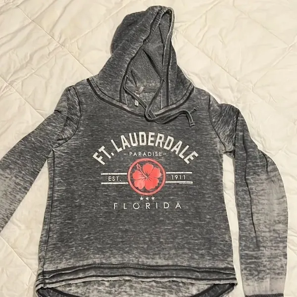 US apparel size small long sleeve distressed Fort Lauderdale hoodie GUC - Image 2