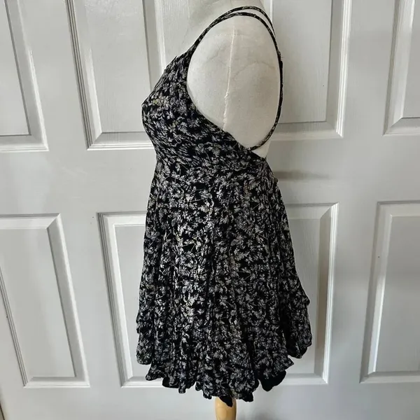 Kimchi Blue Scarlett Fit + Flare Black Floral Dress - Image 3