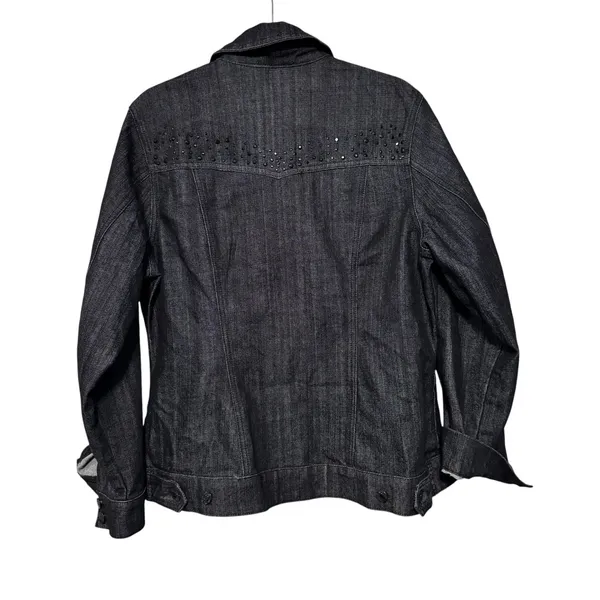 Ashley Stewart Dark Wash Embellished Denim Jacket‎ Womens 14W Studded Western - Image 4