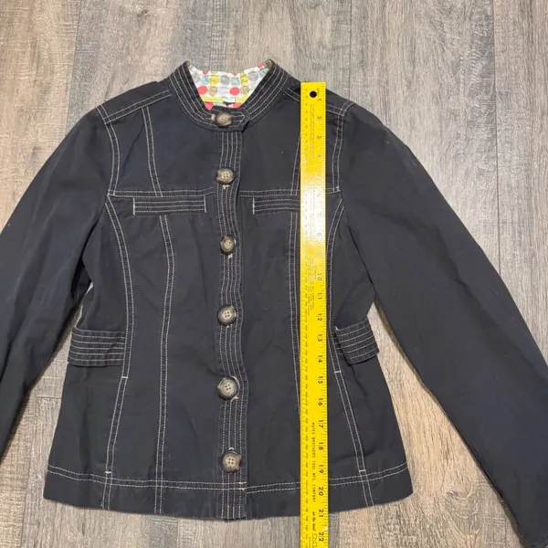 Boden Women's Gray Cotton Y2K Utility Jacket Button Front Pockets‎ Size US 2 - Image 5
