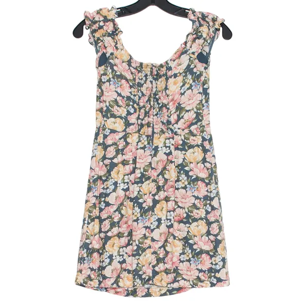Abercrombie Floral Mini Dress Linen Blend S Coquette Cottagecore Fairy Babydoll - Image 2