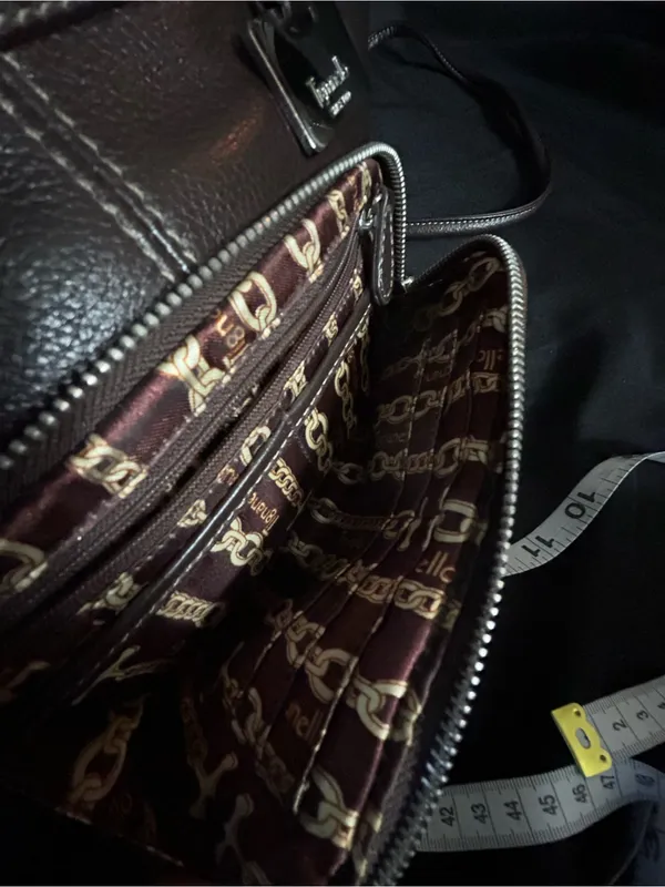 Tignanello Women’s Brown Leather Multi Pocket Crossbody Bag Purse - Image 13