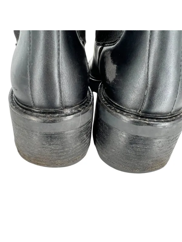 Steve Madden Kiley Black Leather Knit Block Heel Ankle Boots Size 9 - Image 10