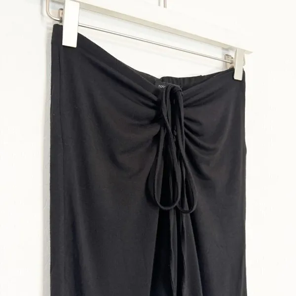 Naked Wardrobe Rich Leggings Size M Black Tie Wrap Waist Ruched Alternative Chic - Image 4