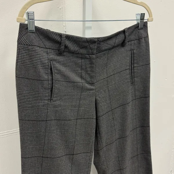 Loft Petite Women’s Plaid Flare Classic Everyday‎ Career Trouser Pants 8P Gray - Image 5