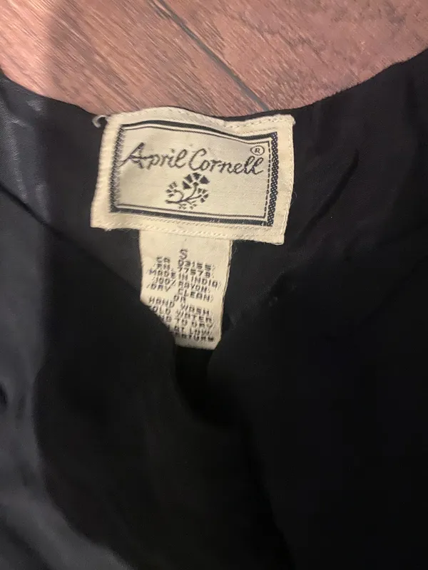 April Cornell vintage dress black two piece - Image 2