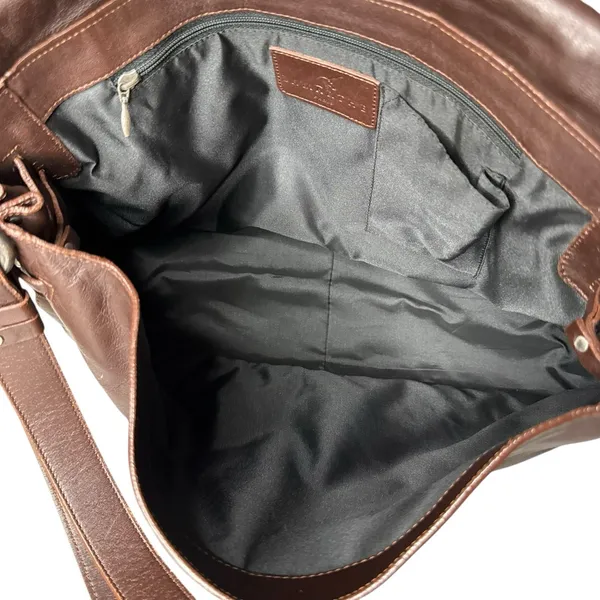 Lamarthe Paris Soft Leather Bag Brown Slouchy Hobo Studded Y2K‎ Made In Romania - Image 10