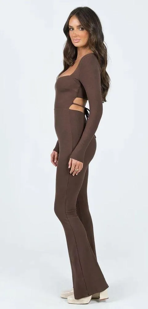 Princess Polly Devera Jumpsuit Brown - Image 2