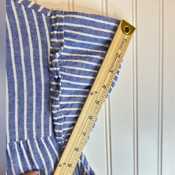 For Cynthia Striped Blue Midi Dress size S.55% LINEN 45% VISCOSE - Image 11