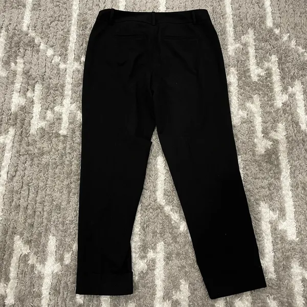 White House Black Market Legacy Tapered Ankle Cuffed Hem Pants Black 4 - Image 8