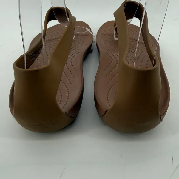 Crocs Serena Flip Sandal Brown Women 6 Slingback Thong Casual Wedge Slip On New - Image 5