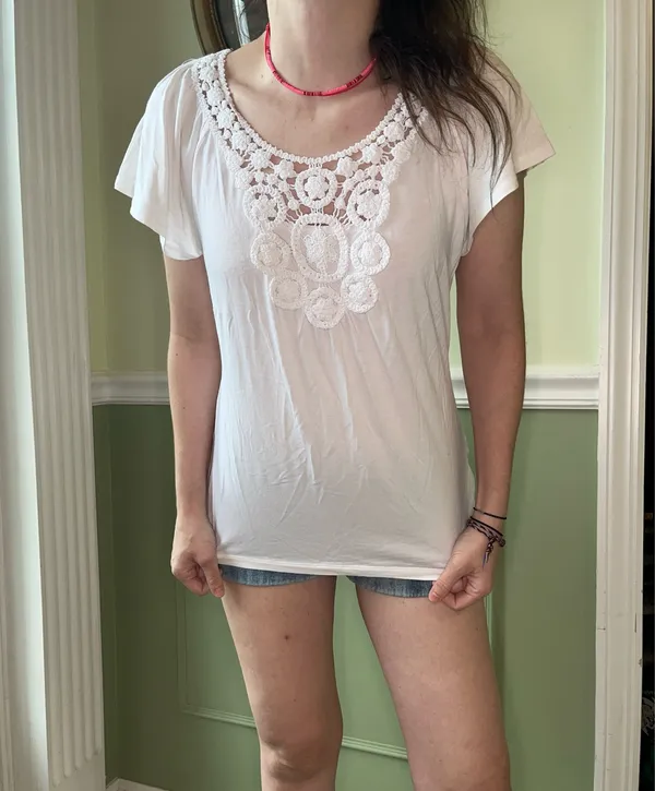Dress Barn Y2K white crochet top - Image 3