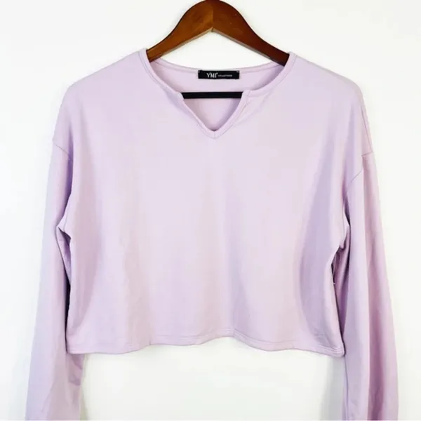 YMI‎ COLLECTIONS Purple Fleece Loungewear Top - Image 3
