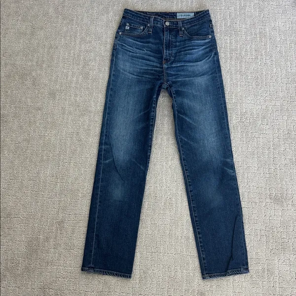 AG Phoebe Vintage High Rise straight leg dark wash ankle crop denim jeans Jean - Image 3