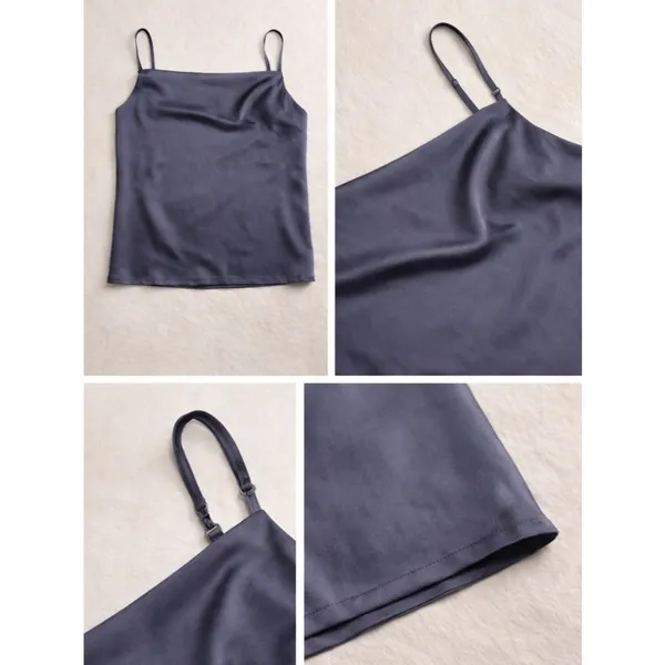 Dress Forum Navy Satin-Look Cami with Slim Straps - Image 2