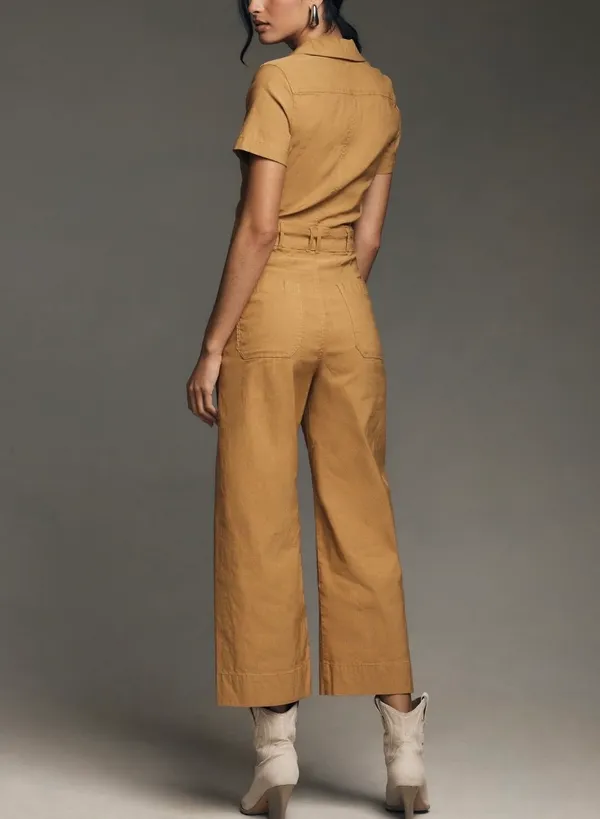 Anthropologie Maeve The Colette Weekend Zip Front Jumpsuit, Size 8 - Image 4