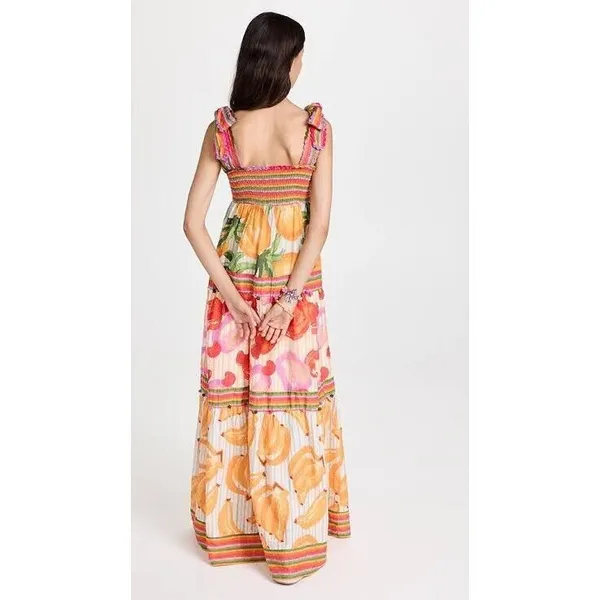 Anthropologie Farm Rio Printed Tiered Maxi Dress Size XL - Image 4