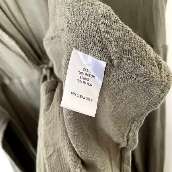 Lulus maxi dress sage green rayon wraparound style‎ lining v-neck summer pocket - Image 7