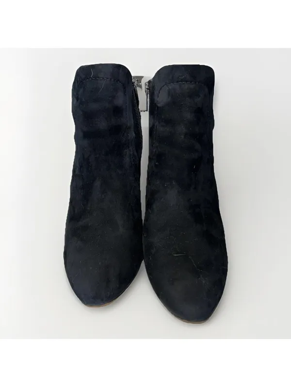 Vince Camuto Womens Suede Closed Toe Ankle Fashion Black Size 8M/ 38 1/2 - Image 2