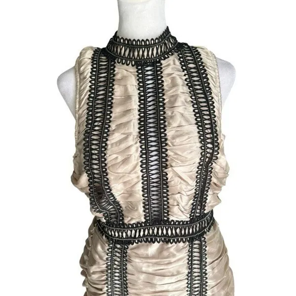 ASOS - NWT Satin Ruched High Neck Mini Dress Sz 6 - Image 6