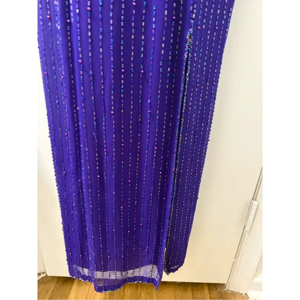 80s Alyce beaded silk maxi dress Purple Size M - Image 6